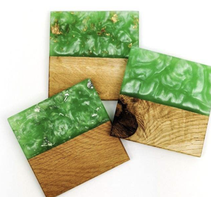 Handmade Wooden Resin Coasters With Golden Epoxy Art Home Decoration Craft - Product Image 4