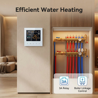 Akıllı WiFi Dokunmatik Ekranlı Termostat, Oturma Odası, Ev Ofisi, Elektrikli Yerden Isıtma Sistemleri için - Yangına Dayanıklı 95-240V AC