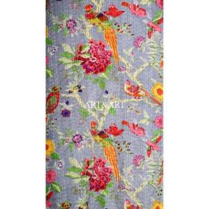 Indian Handmade Cotton Kantha Kimono Woman Man Stylish Beach Wear Bath Robe Summer Floral Patch Work Gift Home - Product Image 4