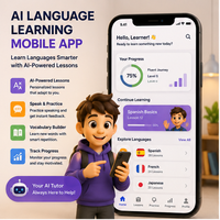 Plataforma Moderna de Aprendizaje de Idiomas con IA, Entrenamiento Lingüístico en Tiempo Real, Desarrollo de Fluencia, Versión Multi-idioma en Internet