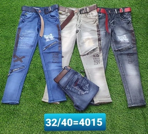 Pantalones vaqueros de mezclilla hechos a mano para niños, jeans de alta calidad personalizados y cómodos que absorben el sudor, geniales, de verano - Product Image 2