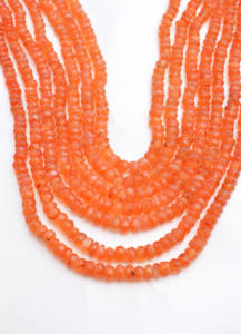 Perles de cornaline naturelle d'Afrique, facettées, 3 à 4 mm, perles de pierres précieuses naturelles pour la création de bijoux fins. - Product Image 2