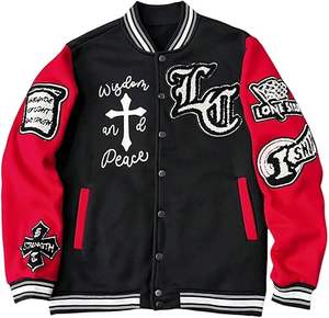 Veste d'hiver confortable pour homme, style Letterman, col montant, logo sur le devant, coupe-vent, haute qualité, écologique, à prix raisonnable - Product Image 5