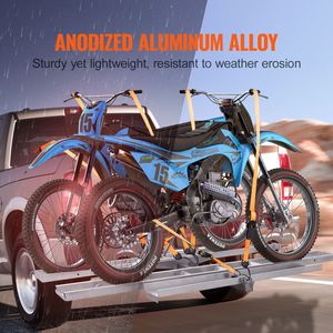Rampa di Carico in Alluminio da 600 libbre per Moto, Scooter e Dirt Bike, Montaggio su Gancio Traino per 2 Bici, per Rimorchi ATV Efficienti - Product Image 3