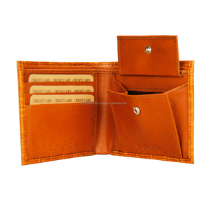 Logotipo personalizado Cocodrilo Patrón de piel de cocodrilo RFID Monedero Abierto Corto Tarjetero Cartera para hombres Forro de poliéster-Venta al por mayor - Product Image 5