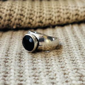 Vintage <b>Garnet</b> Brass <b>Ring</b> <b>Silver</b> Plated Classic Wholesale <b>Ring</b> For Women - Product Image 5