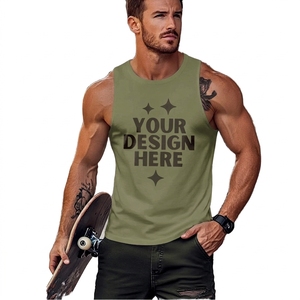 <b>Men's</b> <b>White</b> Cotton Tank Top O-Neck Printed Casual Breathable Sleeveless <b>Vest</b> Front Logo Design - Product Image 6