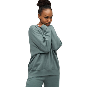 Sudadera de Cuello Redondo 100% Algodón Ecológico, Felpa, 380 GSM, Color Liso, Corte Regular, Pantalones de Dos Piezas para Mujer - Product Image 4