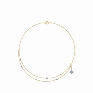 Collier en or 18 carats avec chaîne à maillons et diamants de laboratoire, taille ronde et marquise, prêt pour la fiançailles, 0,842 carats, pendentif pour femme - Product Image 1