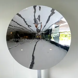 야외 스테인레스 스틸 조각 오목 거울 광택 금속 벽 예술 홈 장식