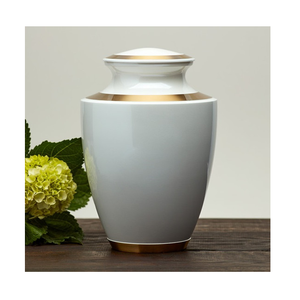 Premium Modern Brass Cremation Urns Pearl White Adult Ashes urn Size Factory Supply Customizable Funeral Cremation Urns - Product Image 3