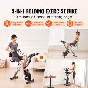 Bicicleta Estática Vertical para Ciclismo en Interiores con Resistencia Magnética Ajustable, Bicicleta Plegable para Ejercicio - Product Image 2