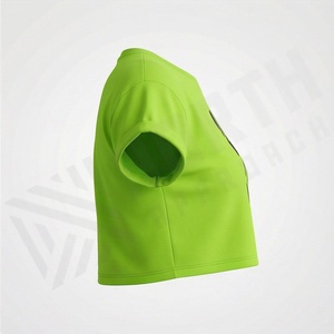 เสื้อครอปท็อปผู้หญิง สไตล์สตรีทแวร์ แห้งเร็ว พิมพ์โลโก้ได้ตามต้องการ เสื้อสีพื้น ผ้าฝ้าย 100% เสื้อยืดแฟชั่น - Product Image 3