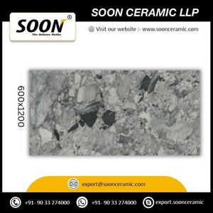 I-CREE Matte Porcelain Floor <b>Tiles</b> Stone Imitation Texture Minimalist Design 600x1200 - Product Image 3
