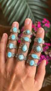 Larimar <b>Silver</b> Ring 925 Sterling <b>Silver</b> Ring <b>Solid</b> 925 Sterling <b>Silver</b> - Product Image 6