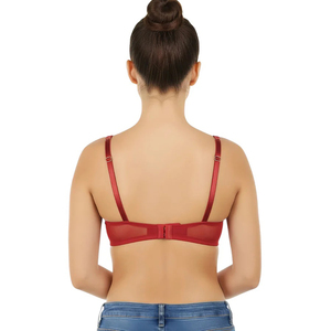 Elegante Sujetador Push-Up Rojo sin Varillas con Espalda en Y, Copa 3/4, Material de Spandex/Nylon sin Costuras, Lavable a Máquina para Mujer - Product Image 3