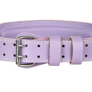 Cinturón de Piel Morado para Levantamiento de Pesas, Ajustable, con Soporte Lumbar y Hebilla Metálica para Powerlifting y Gimnasio - Product Image 4