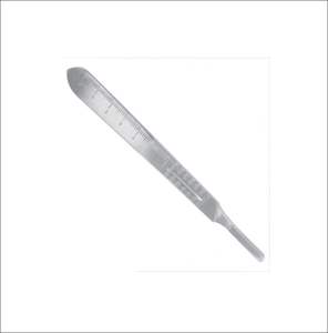 Mango de bisturí de acero inoxidable alemán de alta calidad, mango para hoja B.P. # 4 Graduados con Escala Graduada - Product Image 3