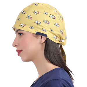 Women Nurse <b>Scrub</b> <b>Cap</b> Breathable Surgical Medical Hat Adjustable Tie Back Hospital Operating Room Headwear OEM Factory Supplier - Product Image 2