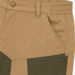 Pantalon de travail pour homme, coupe droite, blocs de couleur, plusieurs poches, taille élastique, séchage rapide, en toile, pour l'automne et les activités de plein air - Product Image 4