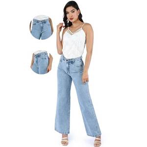 Vaqueros de mezclilla anchos de moda para mujer, de lujo, de cintura alta, ecológicos, duraderos, transpirables, estilo urbano. - Product Image 1