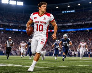 High Quality Men Custom American Football Uniform Practice Wear White Red Sublimation Print Breathable Polyester Adult Unisex - Product Image 6