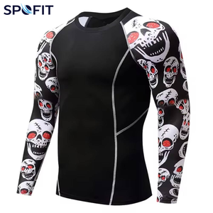Custom Long Sleeve Rash Guard <b>Men</b> Sublimation BJJ MMA <b>Compression</b> <b>Shirt</b> Quick Dry UV Protection Gym Training Rash Guard OEM ODM - Product Image 4