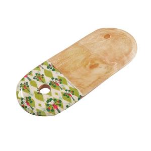 Handmade Wooden Chopping Board Oval <b>Shape</b> Printed Finish Reusable Dishwasher Safe 1.3cm Thick Kitchenware for Cutting - Product Image 1
