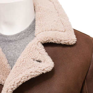 Chaqueta de Cuero de Piel de Oveja Clásica para Hombre, de Invierno, de Alta Calidad, Resistente al Viento y Transpirable, para Moda Urbana, Estilo High Street, OEM - Product Image 4