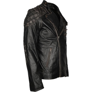 Chaqueta de Motociclista de Cuero Vacuno Genuino para Hombre, Chaqueta de Motociclista Vintage con Aspecto Desgastado, Chaqueta de Cuero Personalizada para Motociclista Doble - Product Image 5