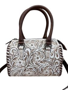 2026 Personalized Stylish Handcrafted Cowhide Tooled Speedy Bag Checkered National Zipper Waterproof Western Duffel Luxury - Product Image 4