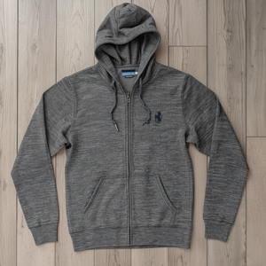 Men’s Polo Zip Up Hoodie Cotton Fleece Casual Long Sleeve Sweatshirt Jacket with OEM ODM Customization - Product Image 6