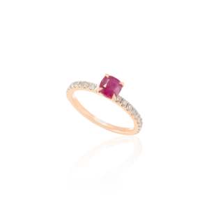 14K <b>Gold</b> Cushion Cut Ruby Statement <b>Ring</b> - Product Image 2