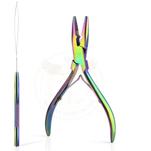 Hair Extensions Tools Kit - Stainless Steel Pliers for Hair Apply & Remove Micro Ring Loop and Loop <b>Needle</b> <b>Threader</b> Tool - Product Image 6