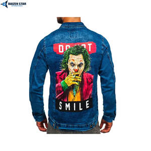 Veste en jean brodée vintage délavée style streetwear décontracté pour homme avec patchs, respirante et coupe-vent - Product Image 2