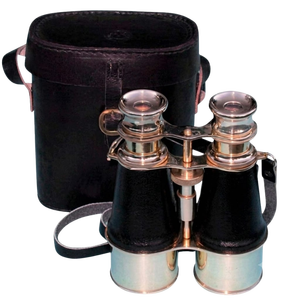 Binoculares de Latón con Funda de Cuero Hecha a Mano, Binoculares Náuticos Marinos Antiguos, Telescopio de Latón Estilo Vintage - Product Image 1