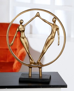 Golden Abstract Couple Sculpture Aluminium Modern Art Decor for Living Room Wedding Theme Birthday Baptism Handmade Tabletop - Product Image 6