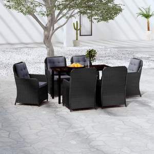 Conjunto de Comedor para Jardín en Gris Oscuro - Product Image 1
