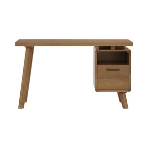 Rustic Modern Writing <b>Desk</b> Floating Pedestal Storage Durable <b>Solid</b> <b>Wood</b> Tapered Legs Easy Installation for Home Office Study - Product Image 3