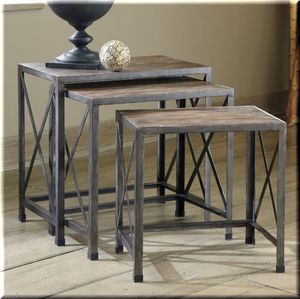 Mesa nido metálica de calidad premium con función de almacenamiento para sala de estar, dormitorio y oficina. - Product Image 1