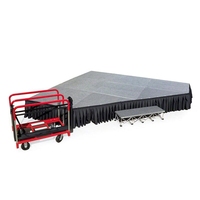 Kit de scène d'angle léger en aluminium et contreplaqué 12'x12' à haute capacité de charge, facile à assembler pour mariages, spectacles de DJ, spectacles scolaires