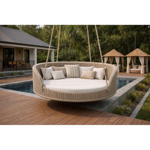 เฟอร์นิเจอร์อลูมิเนียมและชิงช้าหวายสำหรับโครงการคาเฟ่และโรงแรม ผลิตในอินโดนีเซีย - Product Image 1