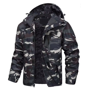 Chaqueta de Esquí con Capucha para Hombre, Azul Camuflaje, Impermeable, Aislamiento Sintético, Cierre de Cremallera, Ropa para Exteriores - Product Image 4