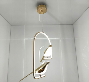 โคมไฟเพดาน LED รูปนกคู่ ดีไซน์ทันสมัย Swanart แข็งแรง ทนทาน น้ำหนักเบา ทำจากสแตนเลสสตีล ชุบทอง เหมาะสำหรับห้องนั่งเล่นและห้องรับประทานอาหาร - Product Image 5