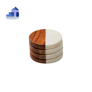 Meilleur prix, sous-verres en bois faits à la main avec résine époxy, design rond vert, écologiques, décoration d'intérieur, Vietnam - Product Image 4