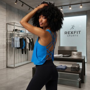 เสื้อกล้ามออกกำลังกายผู้หญิง REXFITSPORTS 2026 สกรีนโลโก้ได้ตามต้องการ เสื้อกีฬาแขนกุด ทรงหลวม ใส่สบาย เหมาะสำหรับออกกำลังกาย ฟิตเนส โยคะ และการฝึกซ้อม - Product Image 2