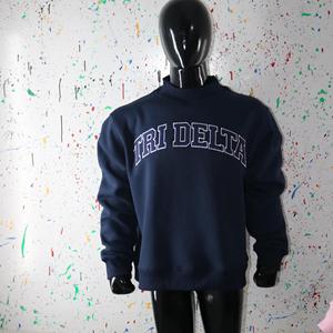 Sweat-shirt à col montant BLEU, 100% coton, avec broderie appliquée BLEU, col large, URBAN PRODUCTIONS - Product Image 5