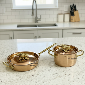Food Grade Hammered Metal Casserole Pot <b>Pan</b> Set Ornate Gold Handle <b>Stainless</b> <b>Steel</b> Induction Cookware Eco-Friendly Europe Design - Product Image 5
