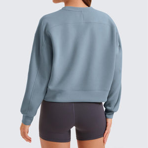 Suéteres de Invierno para Mujer de Color Sólido, Proveedor Directo de Fábrica, 100% Algodón, Tela Suave, Cuello Redondo, OEM - Product Image 2