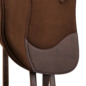 Selle d'obstacle anglaise en cuir avec arceau en bois, marron, taille complète - Product Image 3